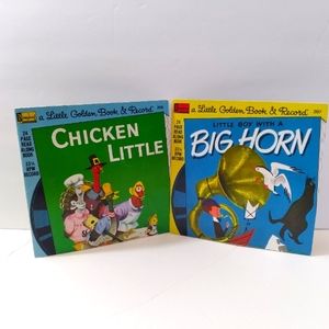 Vintage A Little Golden Book&Record (x2)"Chicken Little&Little Boy w/a Big Horn"